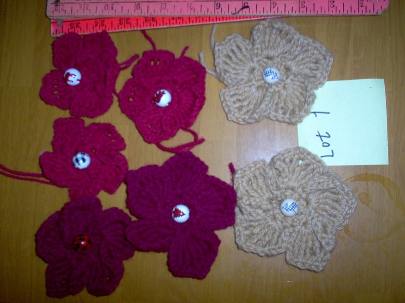 New, crochet buffalo plaid centers for hats or other craft items