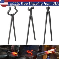 Knife Making Tongs Set Blacksmith Bladesmith Knife Tong Anvil Vise Forge 3 PCS