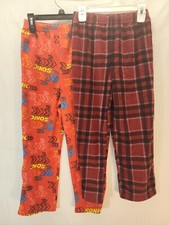 Carters Boys Fleece Pajama Pants Size 6-8 Plaid Sonic The Hedgehog