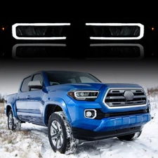 Pair Headlight Assembly Full LED DRL Reflector Headlamps For 16-22 Toyota Tacoma