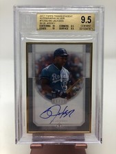 2017 TOPPS TRANSCENDENT AUTO SILVER BO JACKSON BLUE JERSEY 05/15 BGS 9.5/10