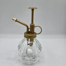 6" Vintage Glass Water Plant Atomizer Mister Sprayer Rare Green Antique Look