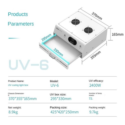 UV-6 Curing Light Box Smart Curing Lamp Cell Phone Screen Dry Glue ...