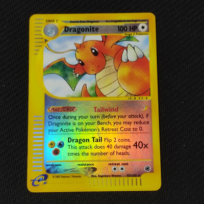 Dragonite 43/165 Reverse Holo Rare, Expedition e-Series e-Reader