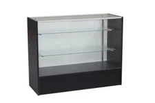 Black Wooden Full Vision 48 Inch Display Showcase with Adjustable Shelves