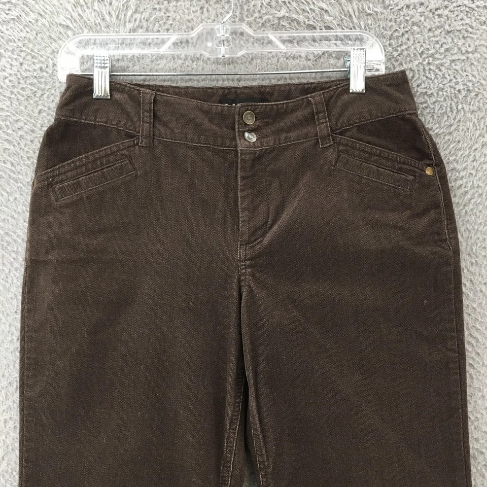 Pantalones Tribales de Pierna Recta para Mujer 6 (Real 30x33) Marrón tiro Medio Informales Cremallera Mosca Foto 2 de 4