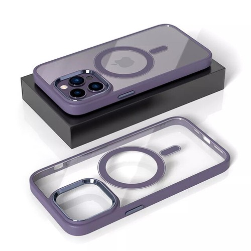 Clear Back Colored Frame Magnetic Case for iPhone 15/15 Plus/15 Pro/15 Pro Max - Picture 6 of 14