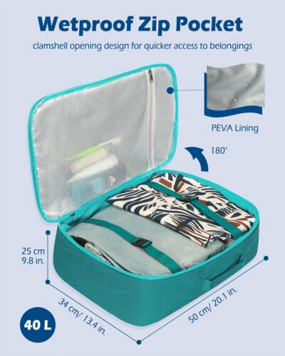 Mochila de viaje expandible Hynes Eagle 40L aprobada para cabina bolsas para computadora portátil - Imagen 5 de 10