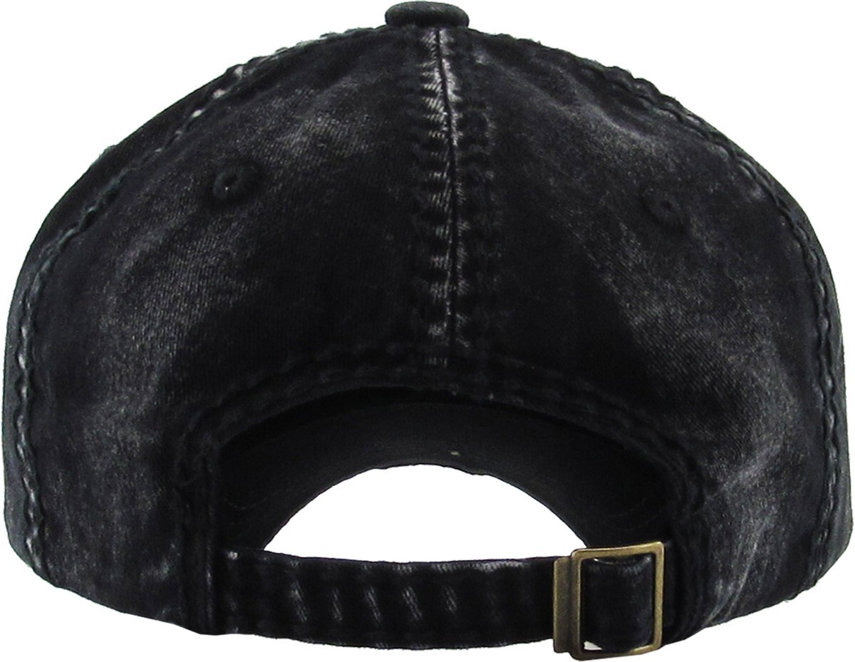420 High Street Marijuana Pot Weed THC Distressed Solid Black Dad Hat by KBEthos