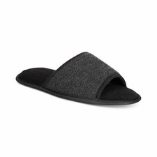 103 Goldtoe Men Black Open-Toe Memory-Foam House Indoor Outdoor Slippers 8-9