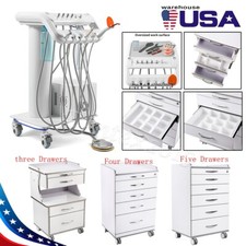 Portable Dental Mobile Unit with Air Compressor/Mobile Cabine with 3/4/5 Drawers