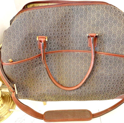 Vtg. Hartmann Wings Diamond Jacquard Carry On Weekender Duffle Bag