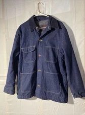 Vtg Blue Bell Blanket Lined Denim Chore Coat Jean Jacket Sz 40 Regular Blue