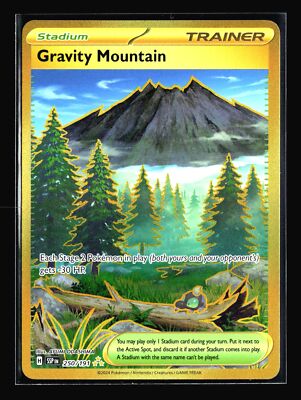 gravity mountain pokemon card Gold pokemon SV08: Surging Sparks Gravity