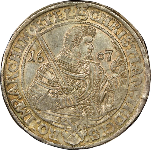 1607 Germany Saxony Taler Thaler Silver NGC MS62 Great Color! See HD Video