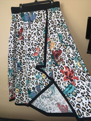 Soft Surroundings Maxi Skit size L multicolor stretchy hi low  waist  Long