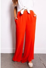 Lulus NWT Orange High Waist Wide Leg Pant Size M