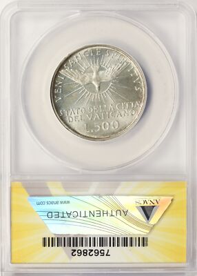 1963 Vatican City Silver 500 Lire ANACS MS66 Vacante | eBay