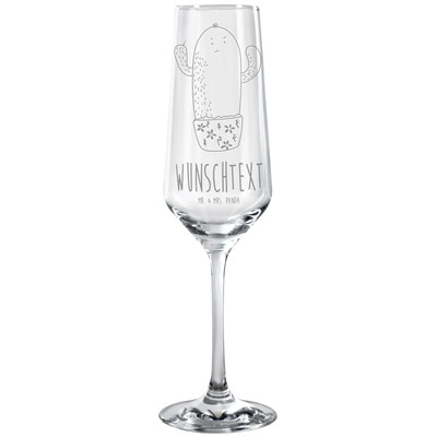 Personalisiertes Sektglas Kaktus Wut - Personalisierte Geschenke Kollege Kakteen