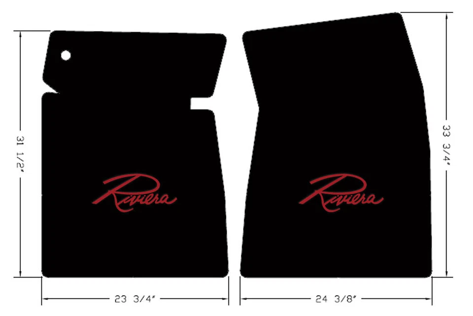 ¡NUEVO! Alfombrillas negras Buick Riviera 1963-1965 bordado logotipo rojo las 4 Foto 4 de 4