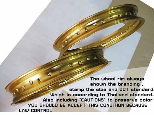 Fit YAMAHA RD250 RD400 C/D/E/F 1976-1979 ALU YELLOW GOLD F& R WHEEL RIM#BI3805# - Picture 7 of 7