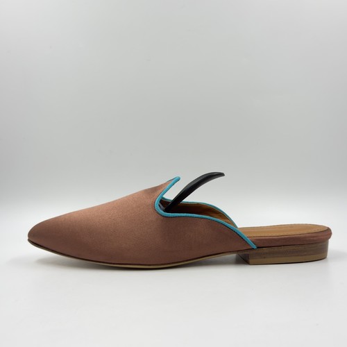 Sloane Attitude flache braune Damen-Satinpantoletten UK-Größe 6 - Bild 6 von 12