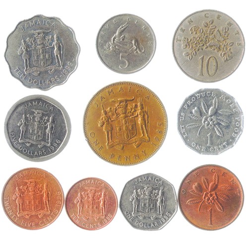 Jamaica Coins Cents Dollar | Collection of 10 Caribbean Money | 1969 - 2018 - Picture 3 of 6