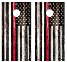 Firefighters Lives Matter Cornhole Board Wraps w/FREE LAMINATION 1530