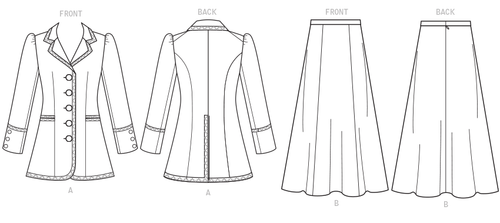 NEW VICTORIAN EDWARDIAN DRESS SUIT JACKET SKIRT PATTERN MACCALLS M8136 - Picture 4 of 6