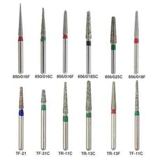 Dental High Speed 856/850 Super Coarse Fine Diamond Burs FG Flat Round End Taper