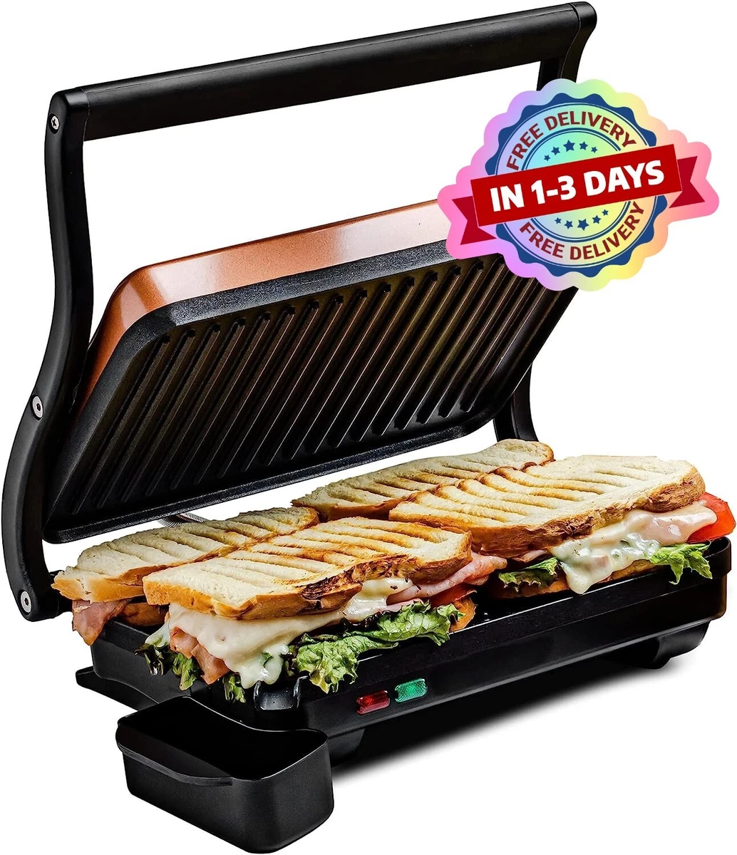 Panini Press - Parrilla Interior De Sándwich Eléctrica Plancha Y  Sandwichera NEW