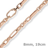 8Mm Phantasie-Armband Armkette Armschmuck Aus 585 Gold Rotgold 19Cm