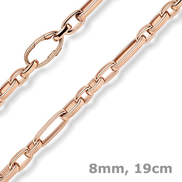 8Mm Phantasie-Armband Armkette Armschmuck Aus 585 Gold Rotgold 19Cm-image