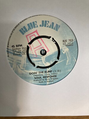 Soul Response Doin' The Bump / Rock Me, Roll Me 1975 R&B Soul 7'' vinyl record