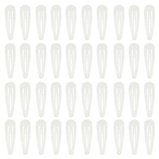 40 Counts White Color Metal Snap Hair Clips 2 Inch Barrettes for Women Accessori