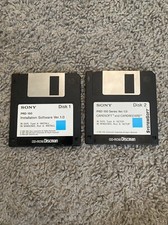 Vintage Sony Discman Portable CD Player SOFTWARE Floppy Disk 1  2 PRD-150