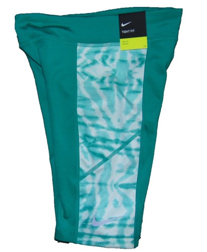 Nike Dry Trophy Girls Bike Shorts size Medium Polyester Green Tight Fit