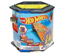 Hot Wheels  Roll Out Raceway Track Set Transforms To Store 80 Cars