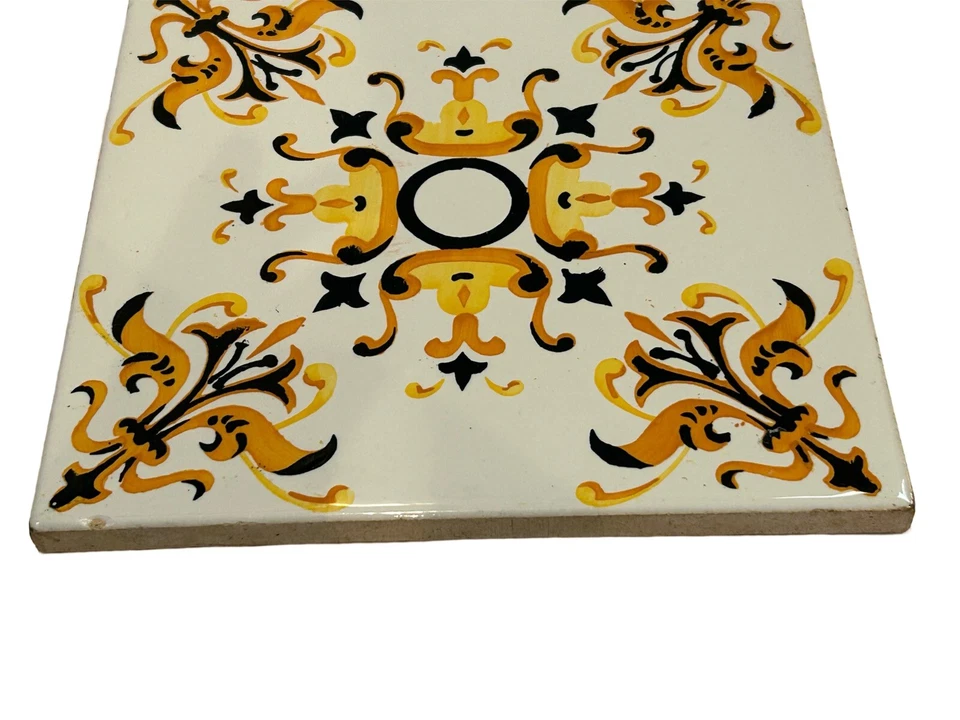 Azulejo de terracota esmaltado español vintage Maurice Duchin 8" X 8" mediados de siglo Foto 2 de 4