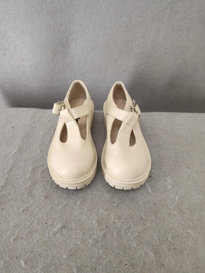 Zapatos Link Niñas 11 Marfil Mary Jane Hebilla Correa en T Suela Gruesa Escuela Vestido Zapato Foto 2 de 4