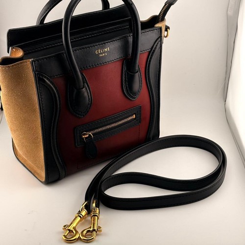 CELINE Nano Shopper Luggage 3 Color Leather 2 Way 567492