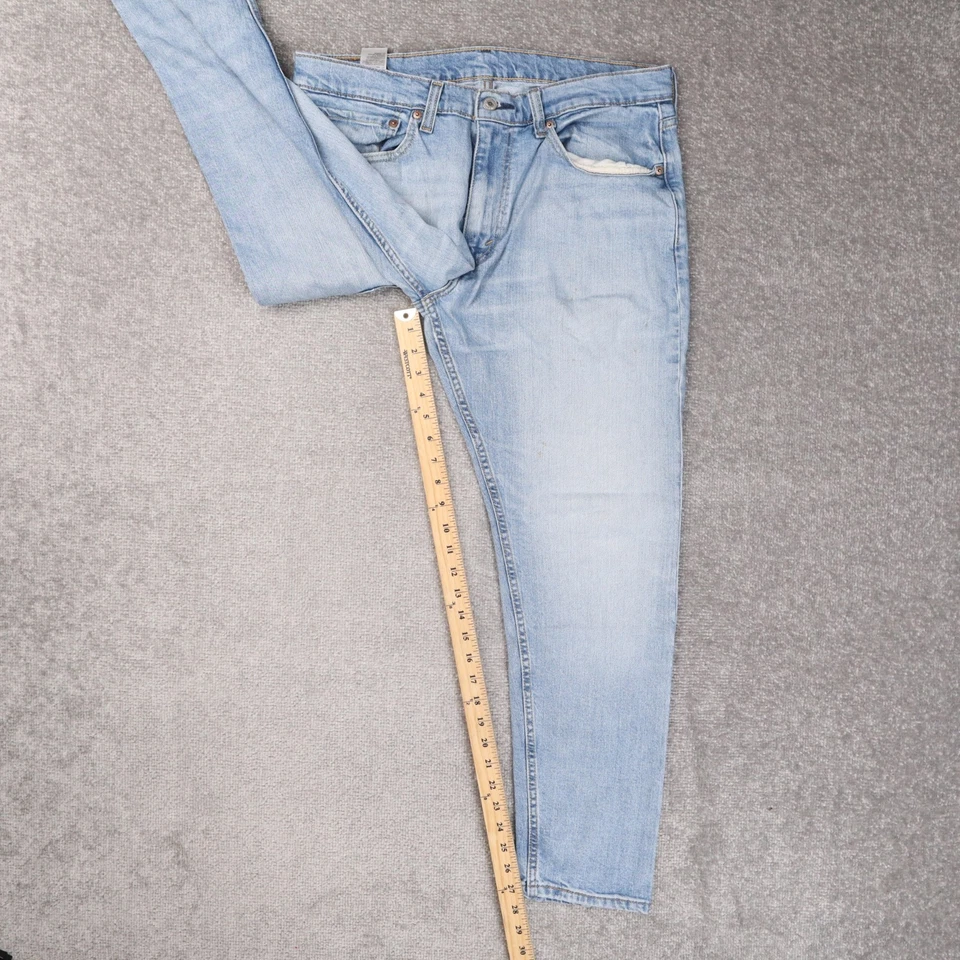 Levi's 512 Slim Fit Tapered Leg Denim Jeans Light Wash Blue Size 34x30 - Image 3 of 4
