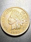 1907 Indian Head Cent Penny LIBERTY  Very Good Details Ungraded