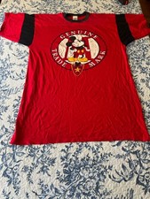 Vintage Disney Store Mickey Mouse T-Shirt Red Black Made in USA 90s One Size