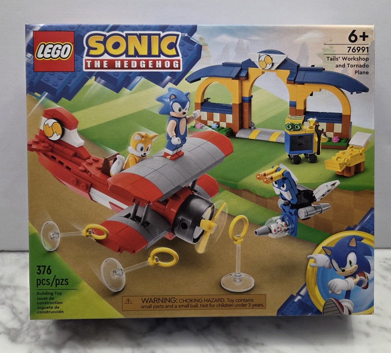Retired, Factory Sealed LEGO Sonic 76991 Tails' Workshop & Tornado Plane