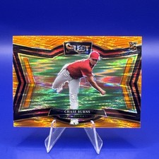 CHASE BURNS 2025 Panini Select Diamond Level ORANGE FLASH Prizm RC  Reds