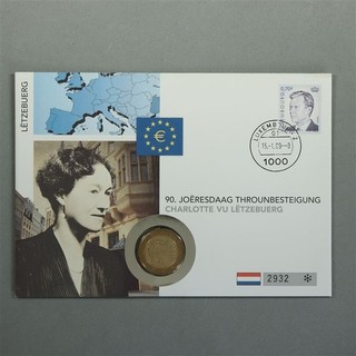 Luxemburg 2009 Numisbrief 2 Euro Großherzogin Charlotte