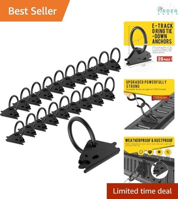 20pcs Steel E-Track O Ring Tie-Down Anchors Heavy Duty Cargo Securement