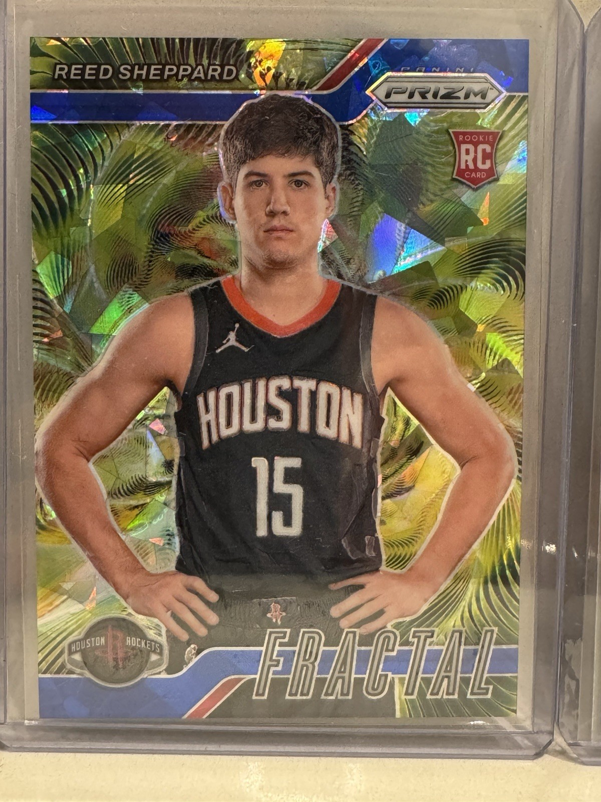 2024 Prizm Reed Sheppard Rookie Fractal Blue Ice /125 #2 Houston Rockets