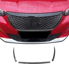 Kühlergrill Grillleisten für Peugeot 2008 2020-21 Edelstahl Dunkel Chrom 3tlg